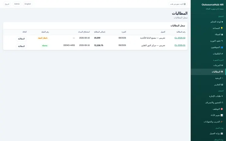 Teamenta: مطالبات العملاء